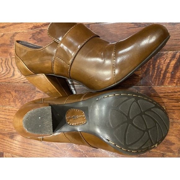 Born Crown Cecelia Women’s Leather Monk-Strap Style Chunky Heel Shoes Sz 8 Brown - Picture 5 of 6